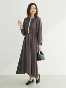 ・ELENCARE DUE バイカラーピンタックワンピ ・ELENCARE DUE バイカラーピンタックワンピ